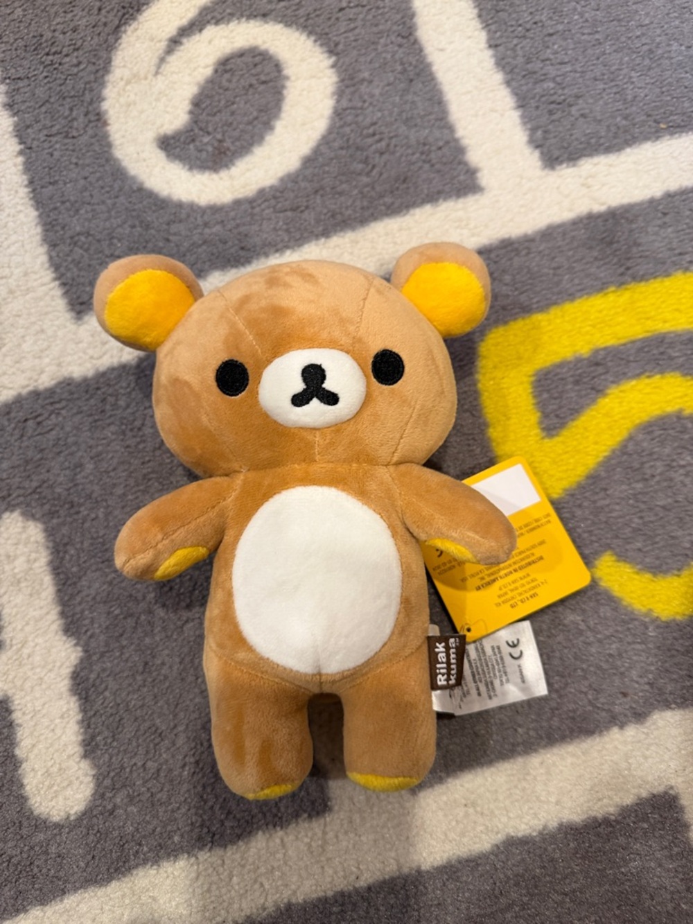 Cute Brown Bear Plush with Yellow Accents – Soft Huggable Stuffed Animal